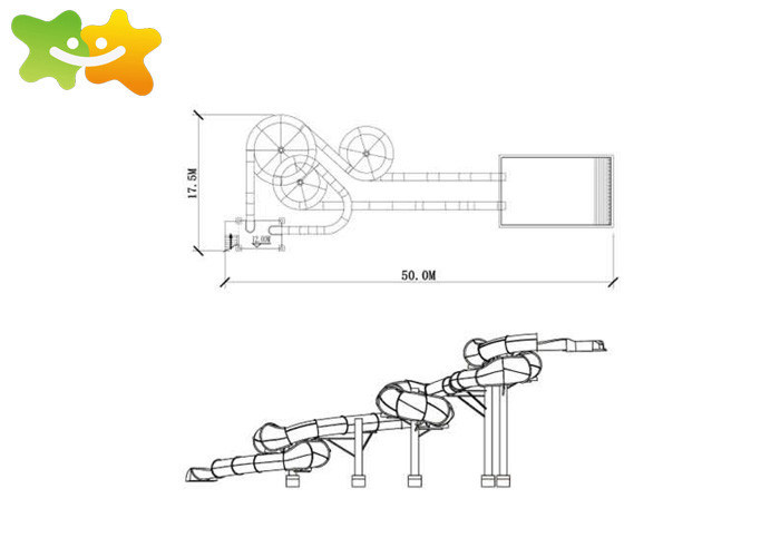 Combination Plastic Pool Water Slide , Large Pool Slides High