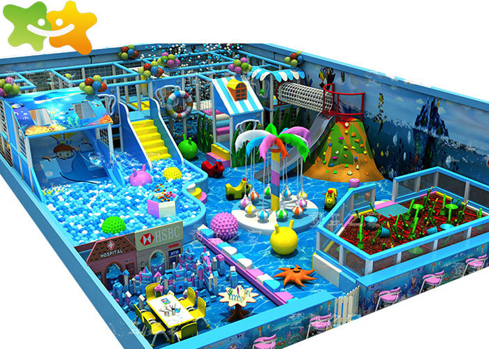 Fun Ocean Theme Kids Indoor Playground Equipment Bounce Trampoline Park