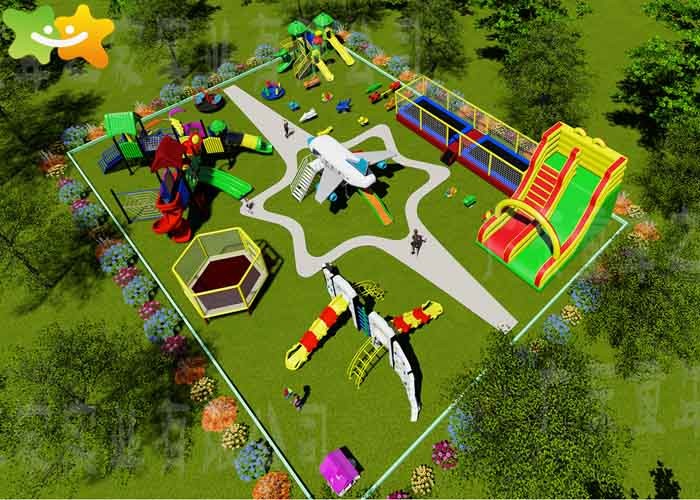 Amusement Park Kids Outdoor Playground Equipment Facility Fully Functional