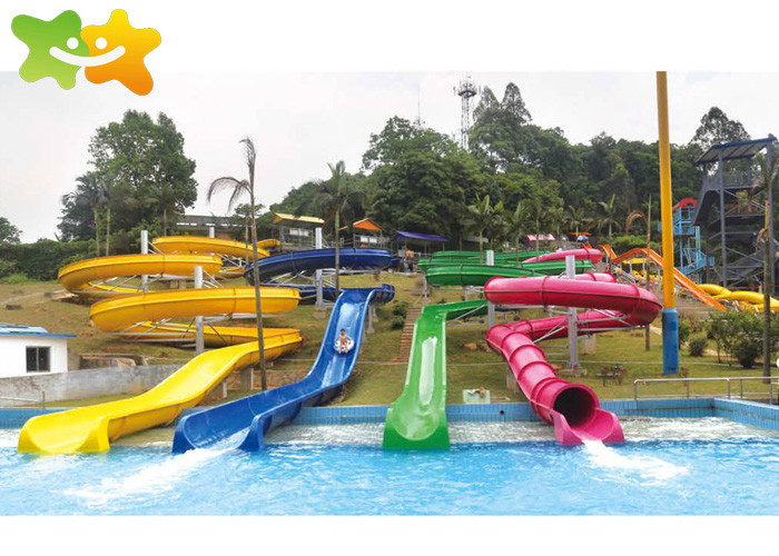 Combination Plastic Pool Water Slide , Large Pool Slides High
