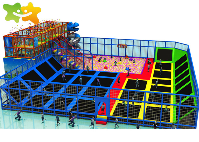 Large Size Trampoline Park Equipment Multi Function High Safety Low