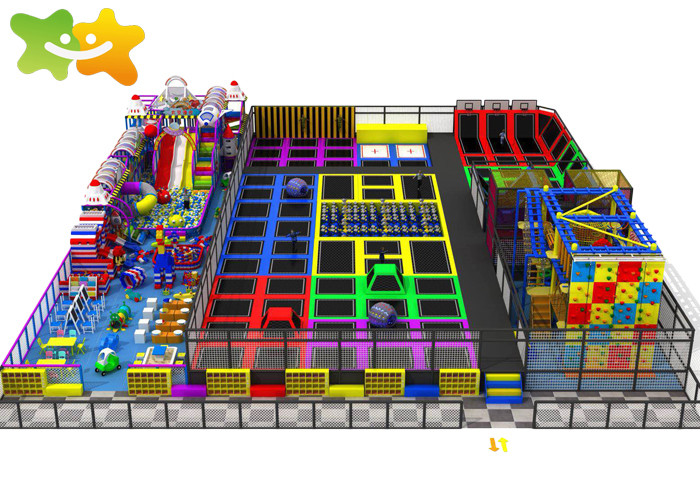 Large Size Trampoline Park Equipment Multi Function High Safety Low