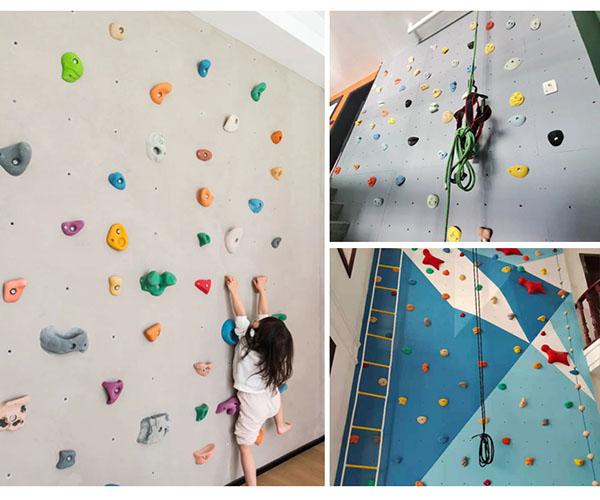 Reinforced Indoor Climbing Wall Panels , Plastic Rock Wall For Swing Set