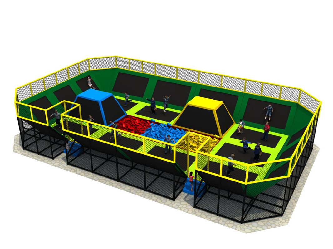 Customized Trampoline Park Equipment , Child Size Trampoline Multi