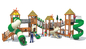 Double Lane Slide Kids Plastic Playground Equipment AntiUV For Amusement Park
