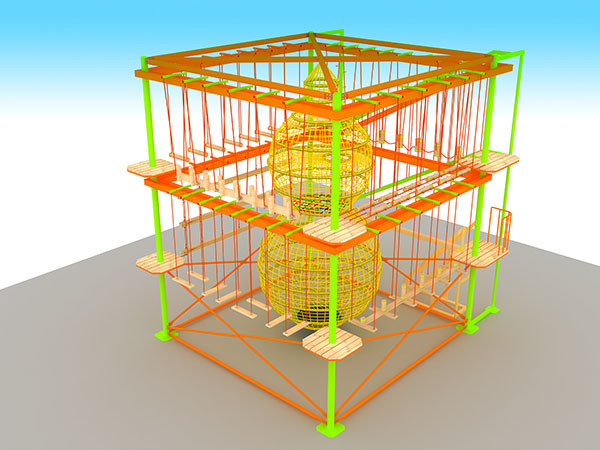 High Ropes Construct Kit Team Building Adventure High Ropes Course 2.4m Layer Height Multifunction