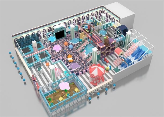 Custom Space Indoor Play Equipment Kids Soft Play With High Level Slide